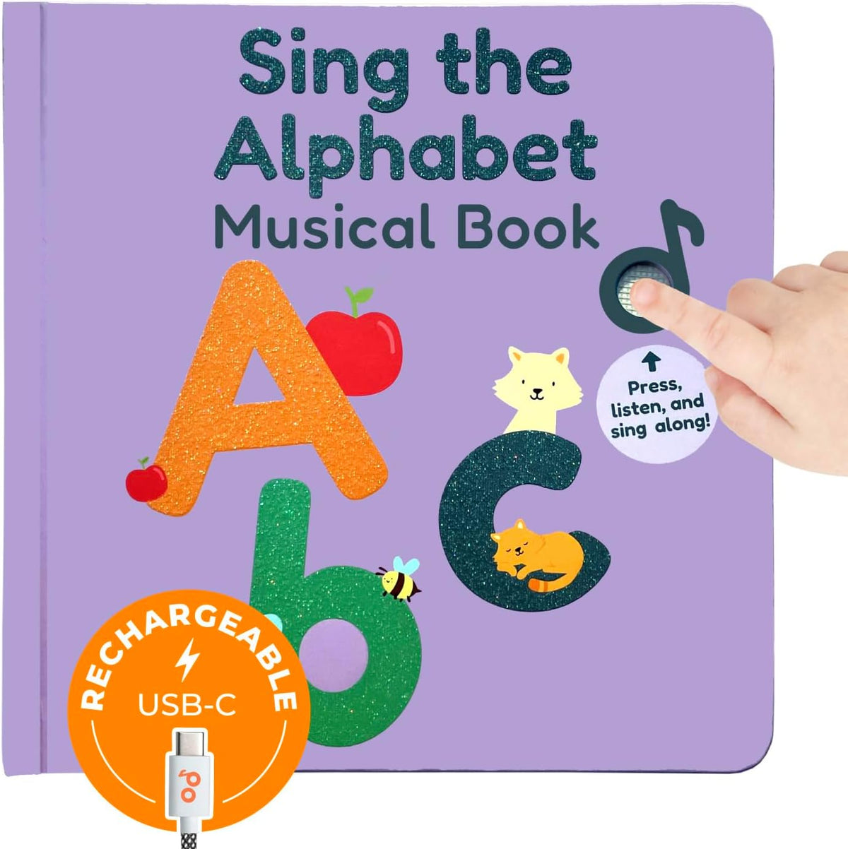 Cali's Books Alphabet Book for Toddlers 1-3 - Learn ABC, Musical Books for Kids, Interactive