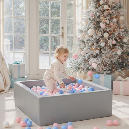 Leather Foam Ball Pit for Toddlers: Waterproof Baby Ball Pit with Soft Memory Foam - Large