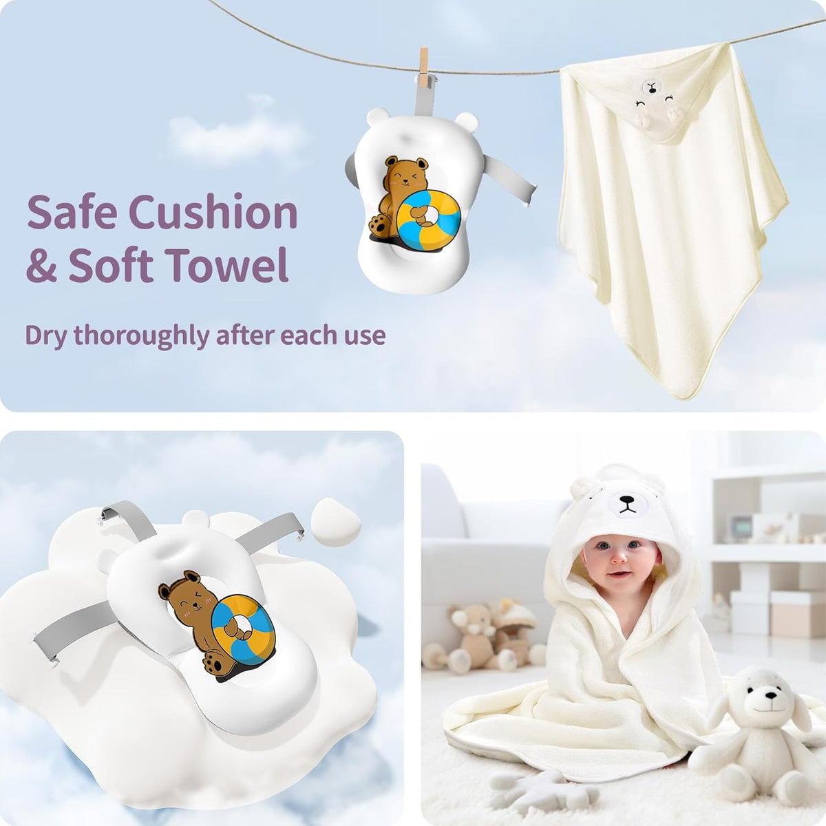 Collapsible Baby Bathtub for Newborn to Toddler (0-18 Month) - Portable Baby Bath Tub for Travel