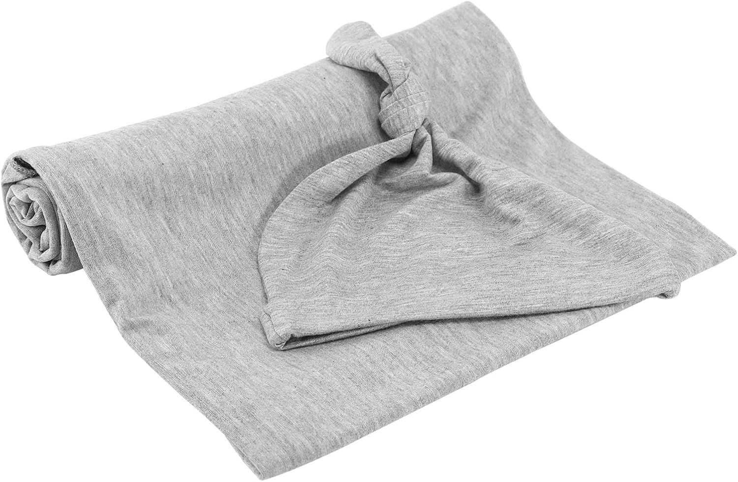 iEvolve Cotton Knitted Baby Swaddle Blanket with Hat Headband Set Newborn Swaddle Wrap Receiving