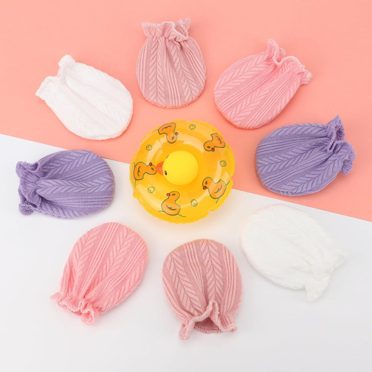 BQUBO Newborn Infant Toddler Mittens No Scratch Cotton Elastic Wrist Gloves Hypoallergenic for 0-6