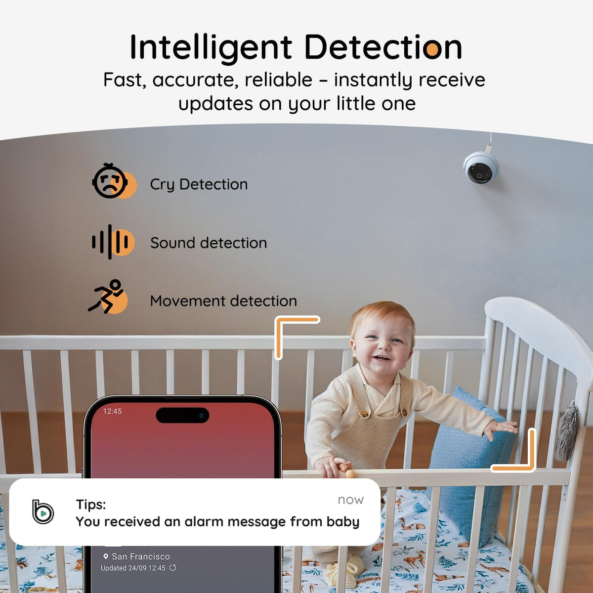 BOIFUN Additional Baby Camera Specifically Compatible with Baby2TM Video Baby Monitor, 360° Camera