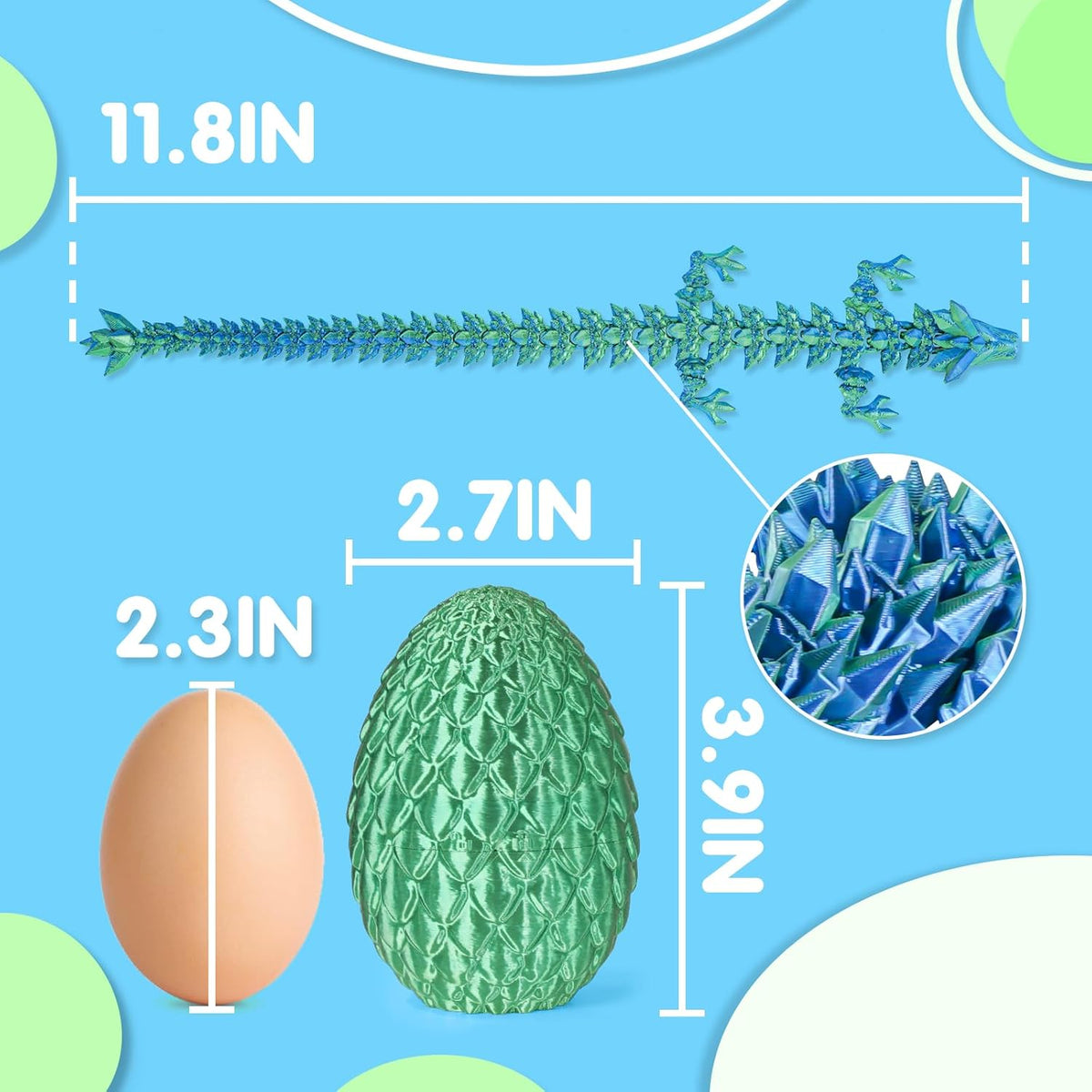 Small Dragon Eggs with Dragon Inside, 3D Printed Surprise Funny Gifts for Kids, Articulated Dragon