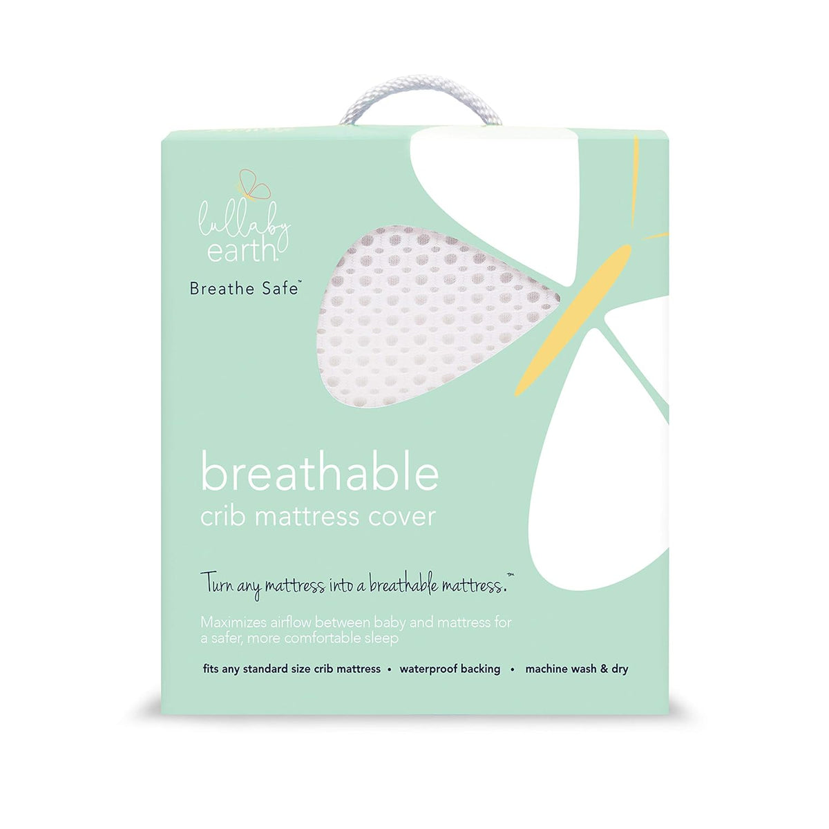 Lullaby Earth Breathe Safe Air Breathable Crib Mattress Pad, Removable Mattress Cover with