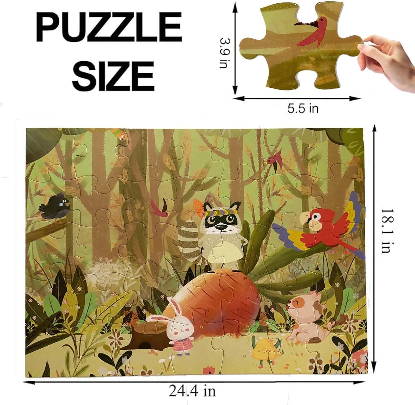 Jumbo Floor Puzzle for Kids, Large Jigsaw Puzzles 35 Piece for Kids Ages 3-5,Preschool Learning &