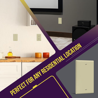 ENERLITES Blank Device Wall Plate, Gloss Finish, Standard Size 1-Gang 4.50" x 2.76", Polycarbonate