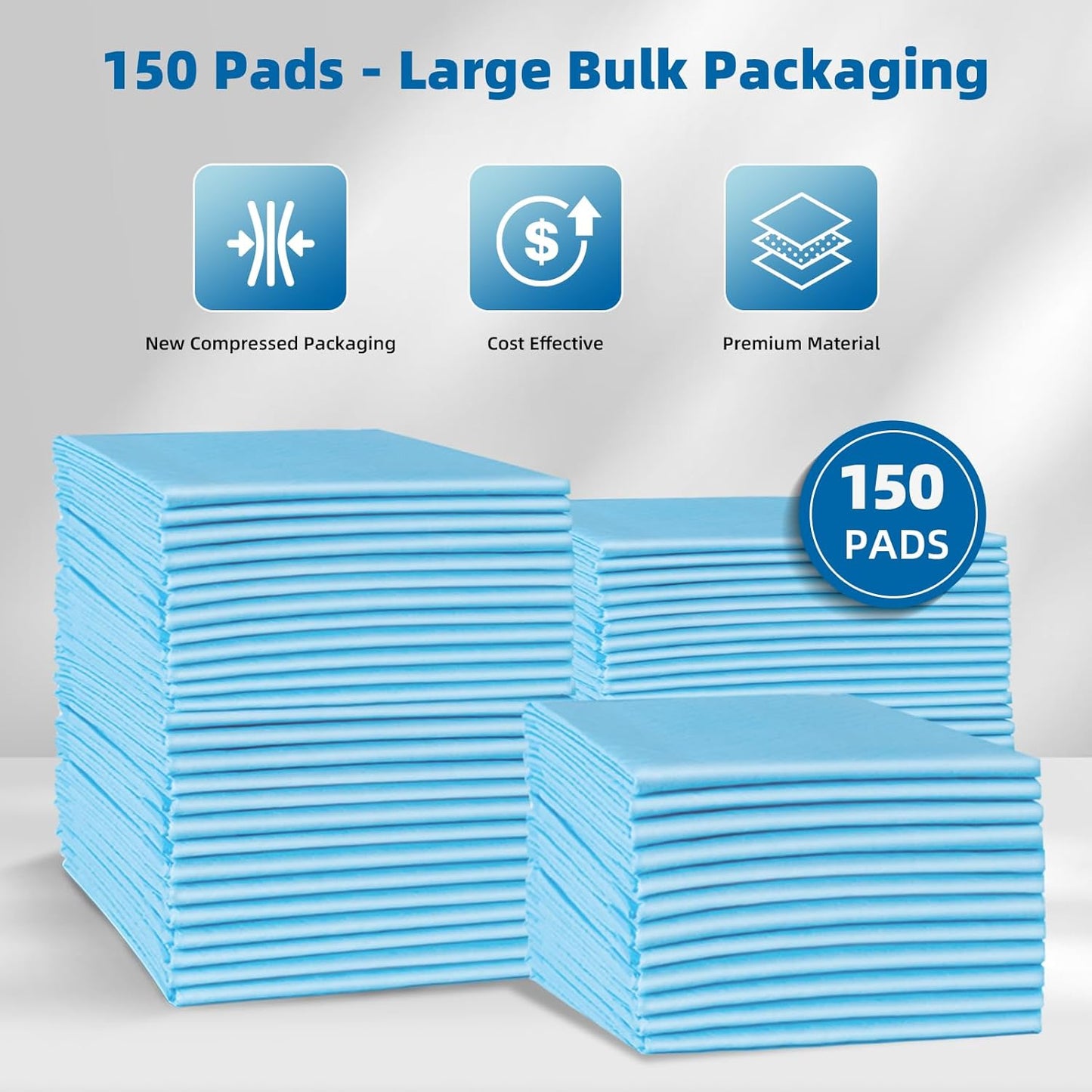 150 Count Disposable Beds Pads,23"x36" Waterproof Adults Incontinence Chucks Underpads,Absorbent