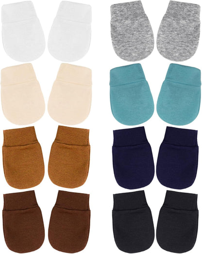BQUBO Newborn Infant Toddler Mittens No Scratch Cotton Elastic Wrist Gloves Hypoallergenic for 0-6