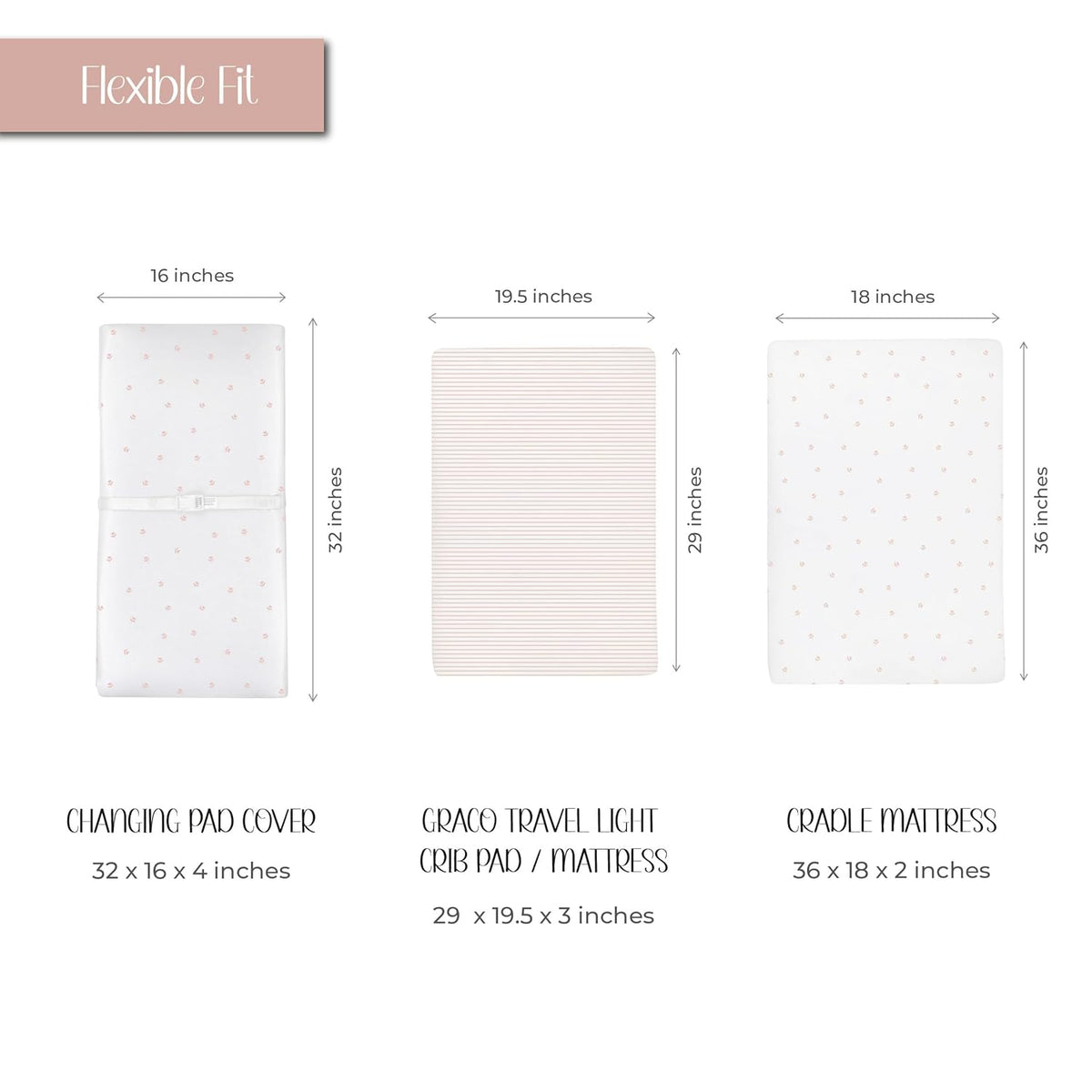 Ely’s & Co. Changing Pad Cover, Diaper Changing Table Sheets, 2 Pack, Cradle Sheet Set for Baby