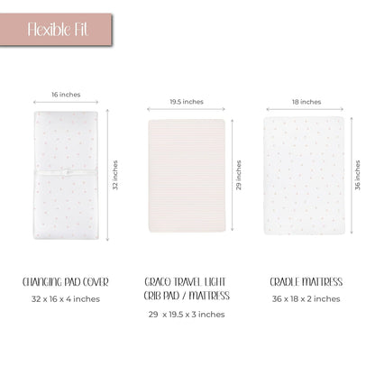Ely’s & Co. Changing Pad Cover, Diaper Changing Table Sheets, 2 Pack, Cradle Sheet Set for Baby