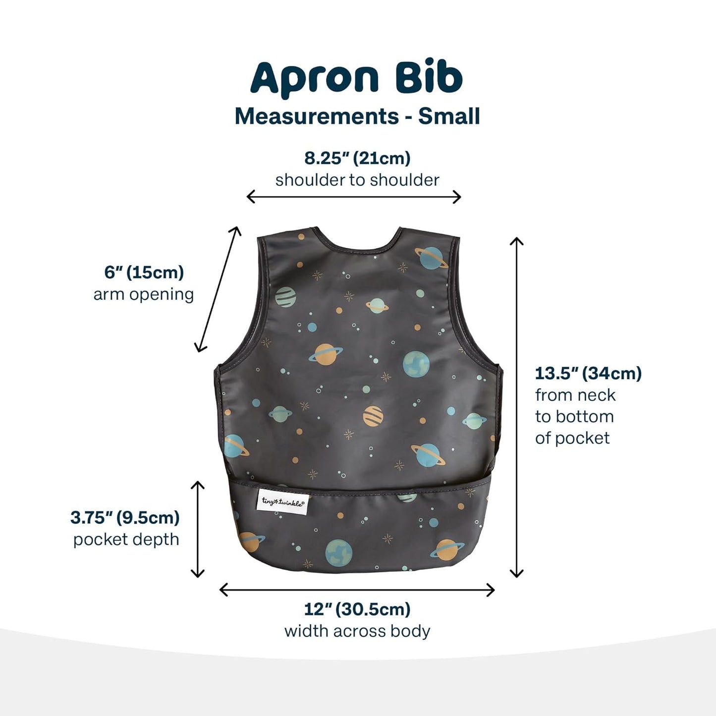 Tiny Twinkle Mess Proof Baby Bib - Waterproof & Lightweight Baby-Led Weaning Apron | 100% Recycled
