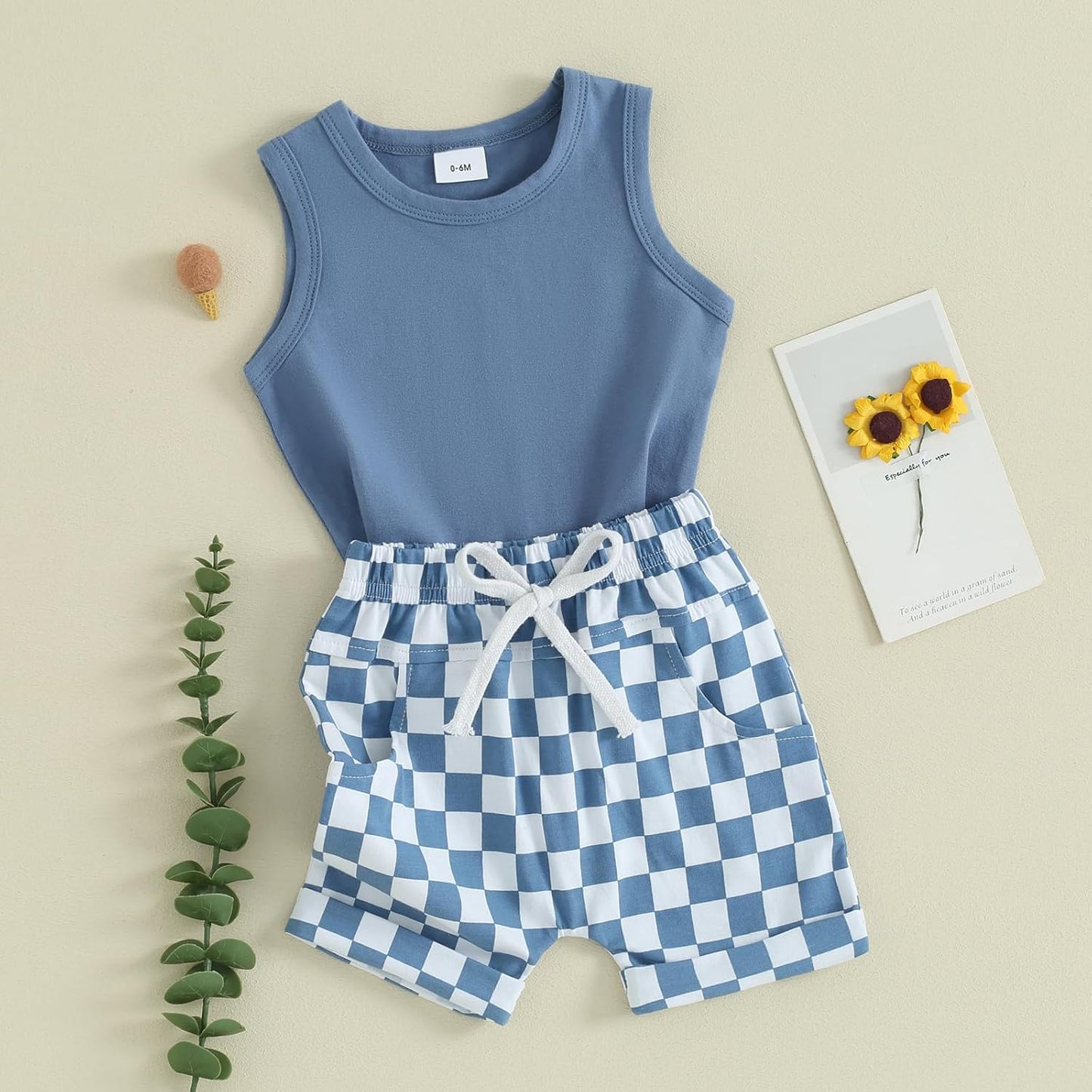 Kupretty Baby Boy Summer Clothes Sleeveless Tank Tops Vest T-Shirt + Casual Shorts Toddler Outfits