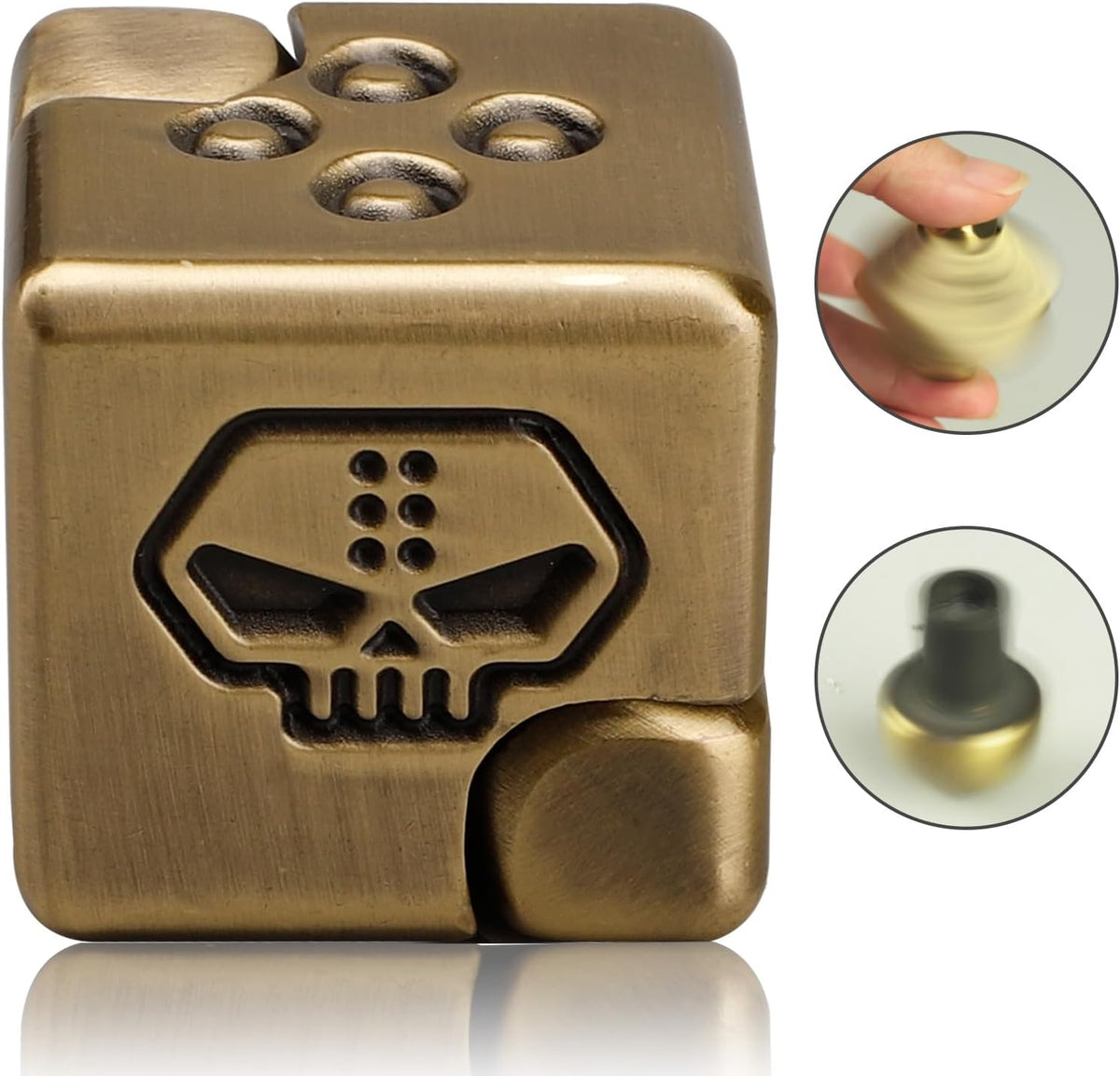 Metal Infinity Cube Fidget Spinner for Kids Adults, 2-in-1 Magnet Dice Fidget Hand Toys Focus