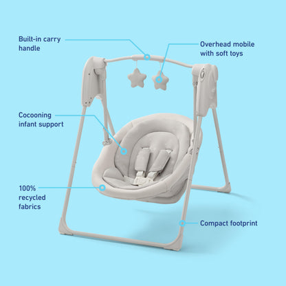 Graco Slim Spaces Compact Baby Swing - Indoor Infant Swing, Baby Registry Must Have, Gifts for New