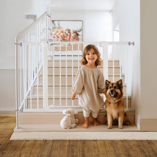 Babelio Metal Baby Gate, 29-48“ Auto Close Easy Install Pet Gate, Extra Wide Walk Thru Child Safety