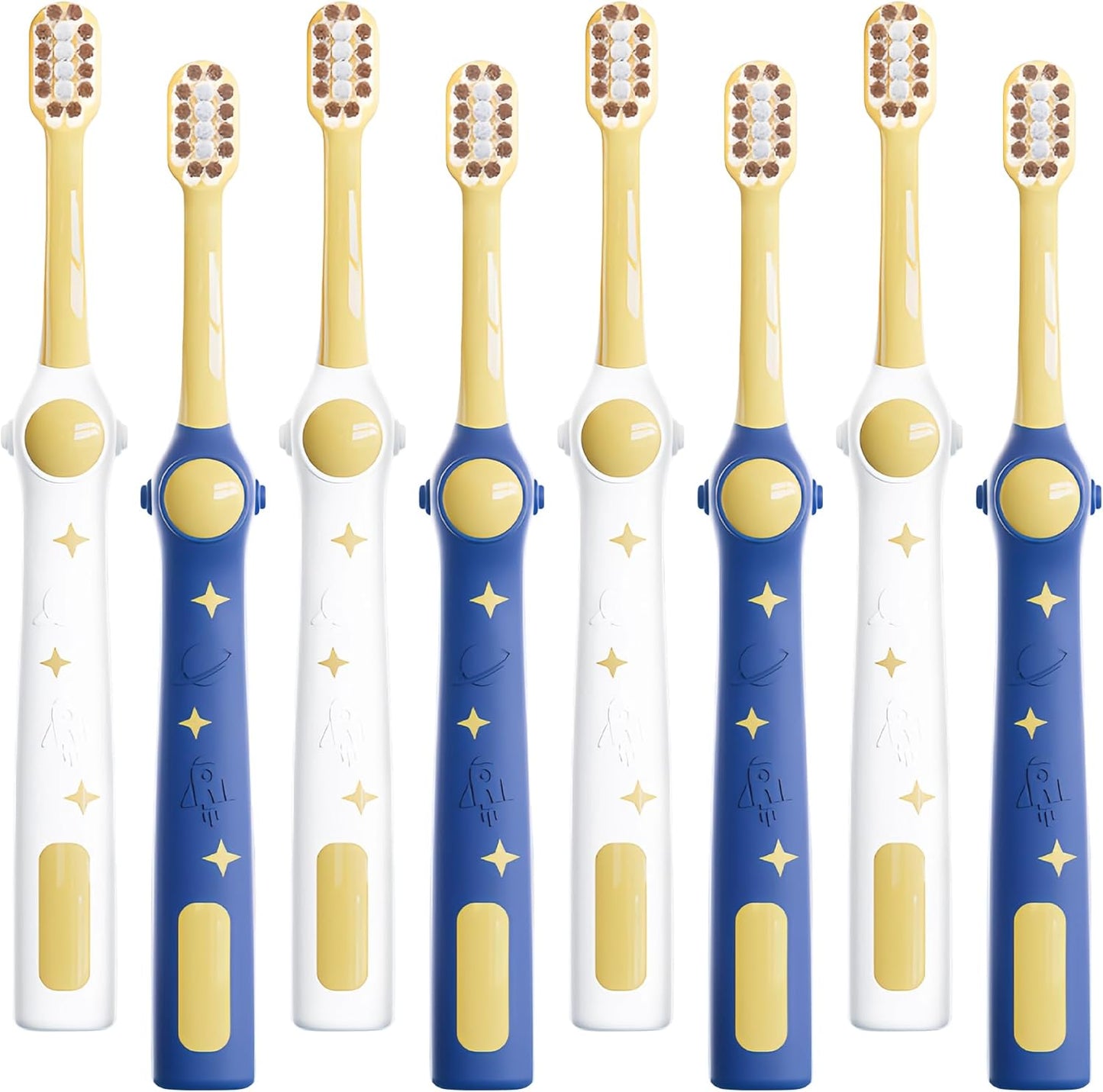 EASICUTI Extra Soft Toddler Toothbrushes 8 Pack, Space Style Kids Toothbrushes for Ages 2-12 Years
