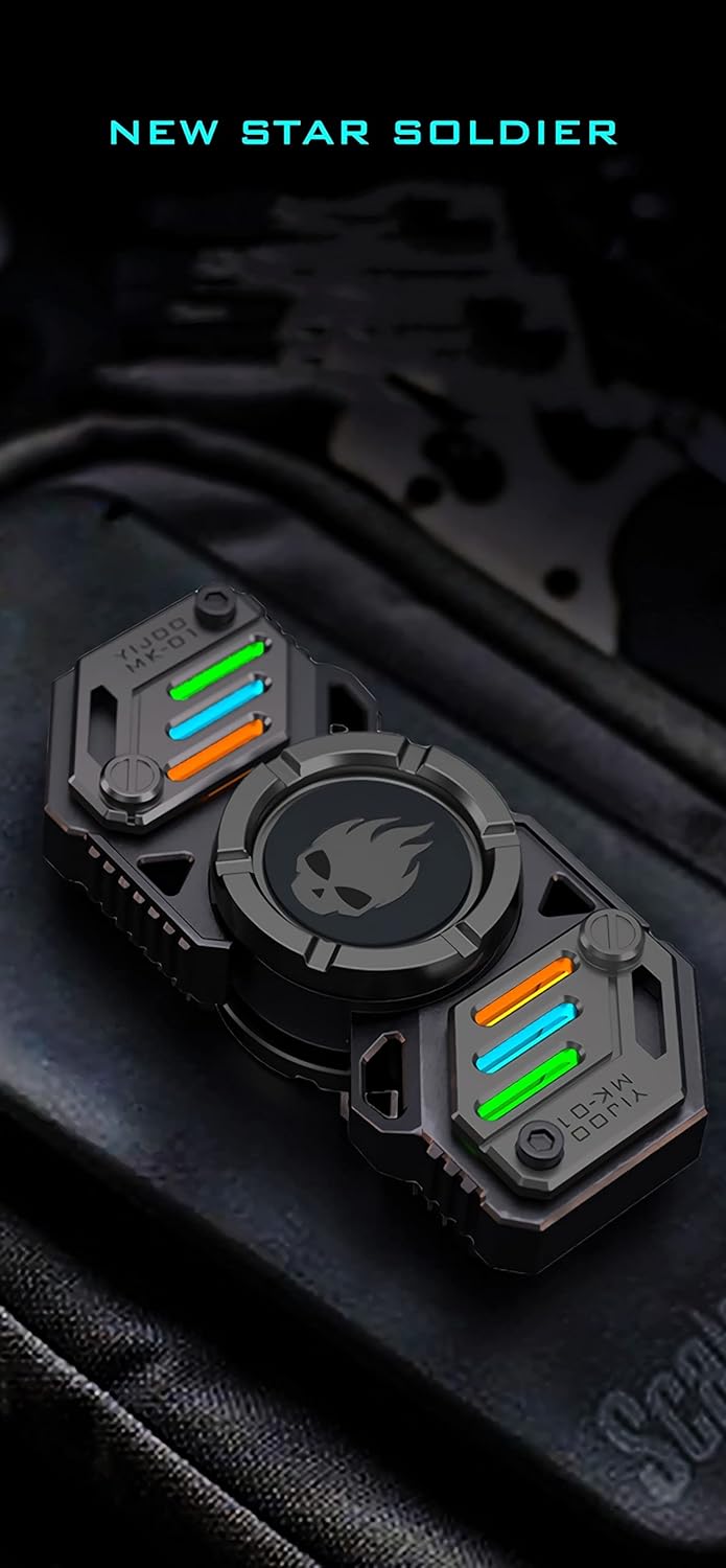 Fidget Spinner, Colorful Glow in The Dark, High Speed and Silence, Cool Metal Mechanical Gear Shape