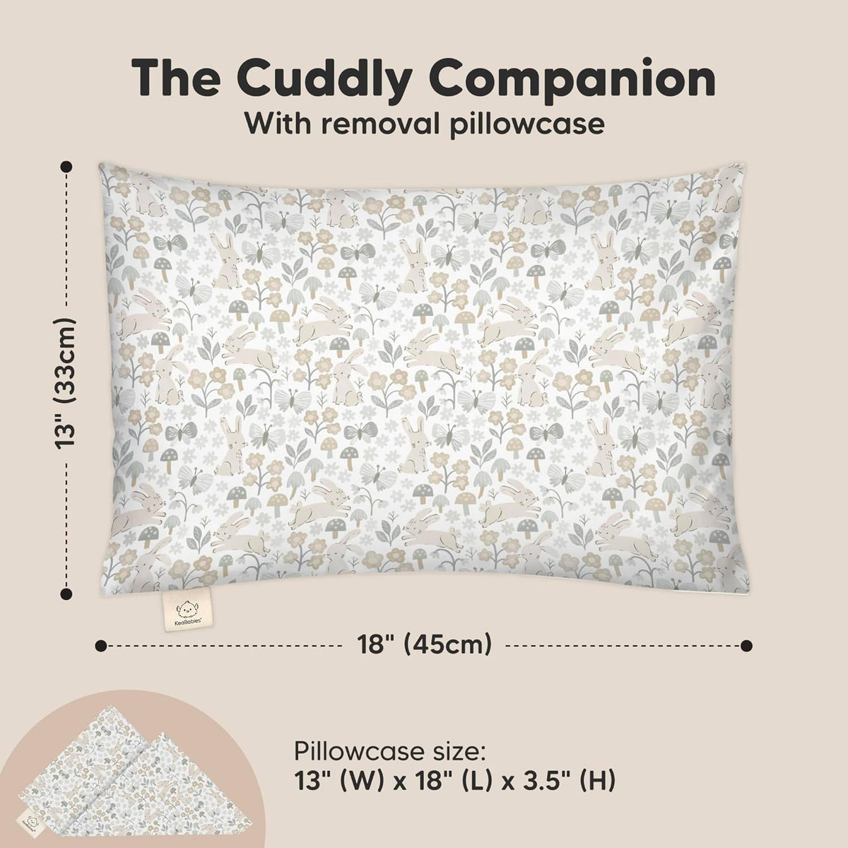 Toddler Pillow with Pillowcase - 13x18 My Little Cuddly Pillow, Viscose Derived From Bamboo Nursery