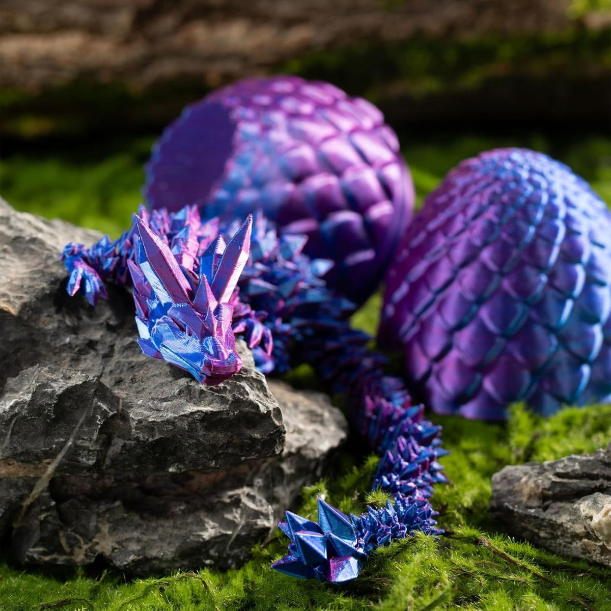 3D Printed Dragon Egg,Mystery Crystal Dragon Fidget Toys,Articulated Dragon,Home Desk Decor Easter