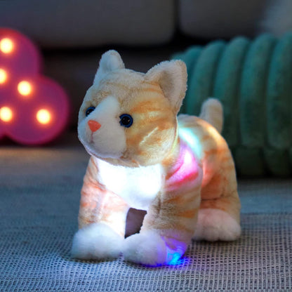 Glow Guards 14'' Light up Kitty Stuffed Animal Soft Realistic Cat Plush Toy with LED Night Lights
