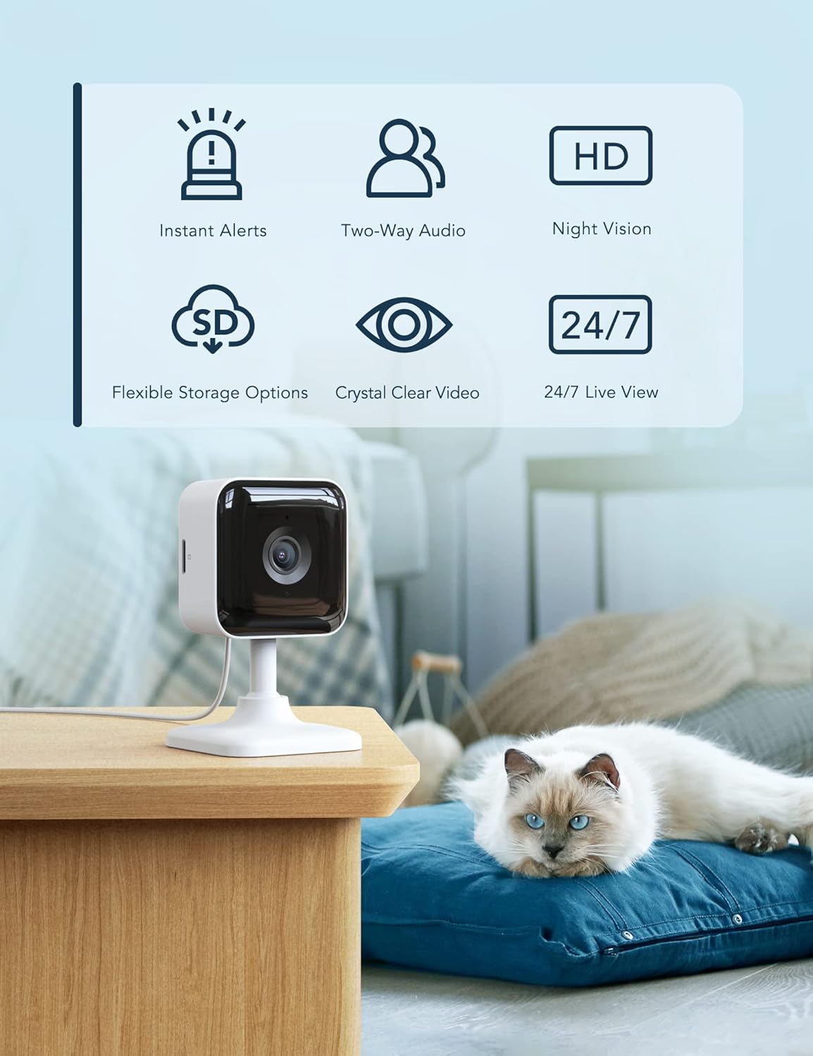 GNCC Indoor Security Camera Dog Camera 1080P Motion Detection, Cameras for Home Security with 2-Way