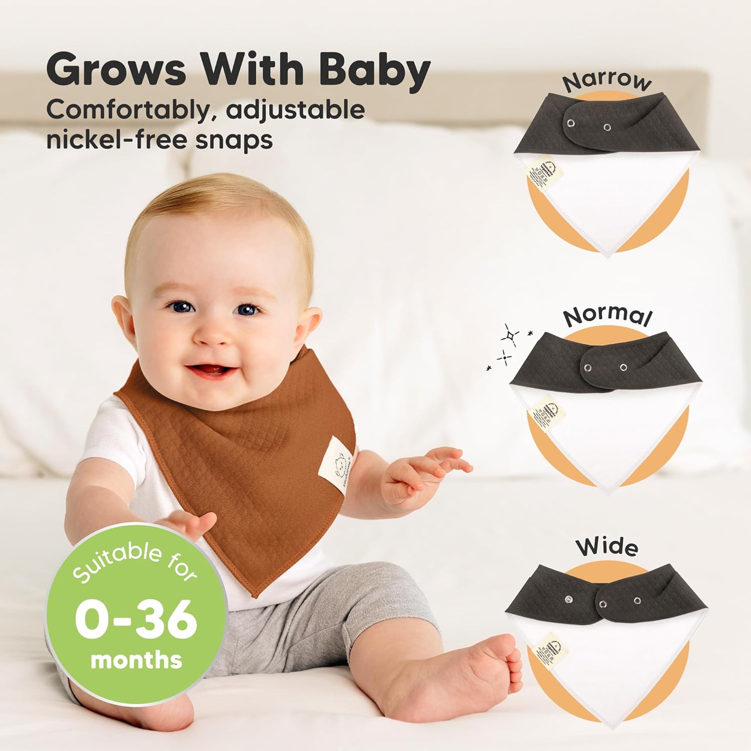 KeaBabies 8-Pack Bandana Bibs for Baby Girls, Boys - Organic Cotton Baby Bibs for Drooling &
