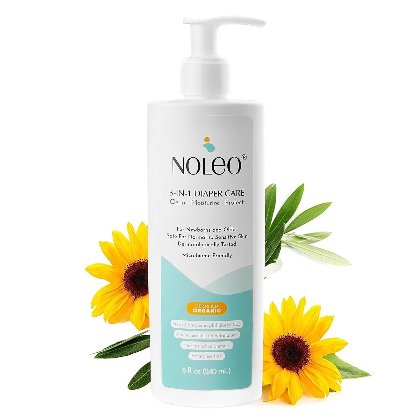 3-in-1 Diaper Care - Baby Cream, Cleanser & Baby Lotion Organic - Diaper Rash Cream - Baby Diaper