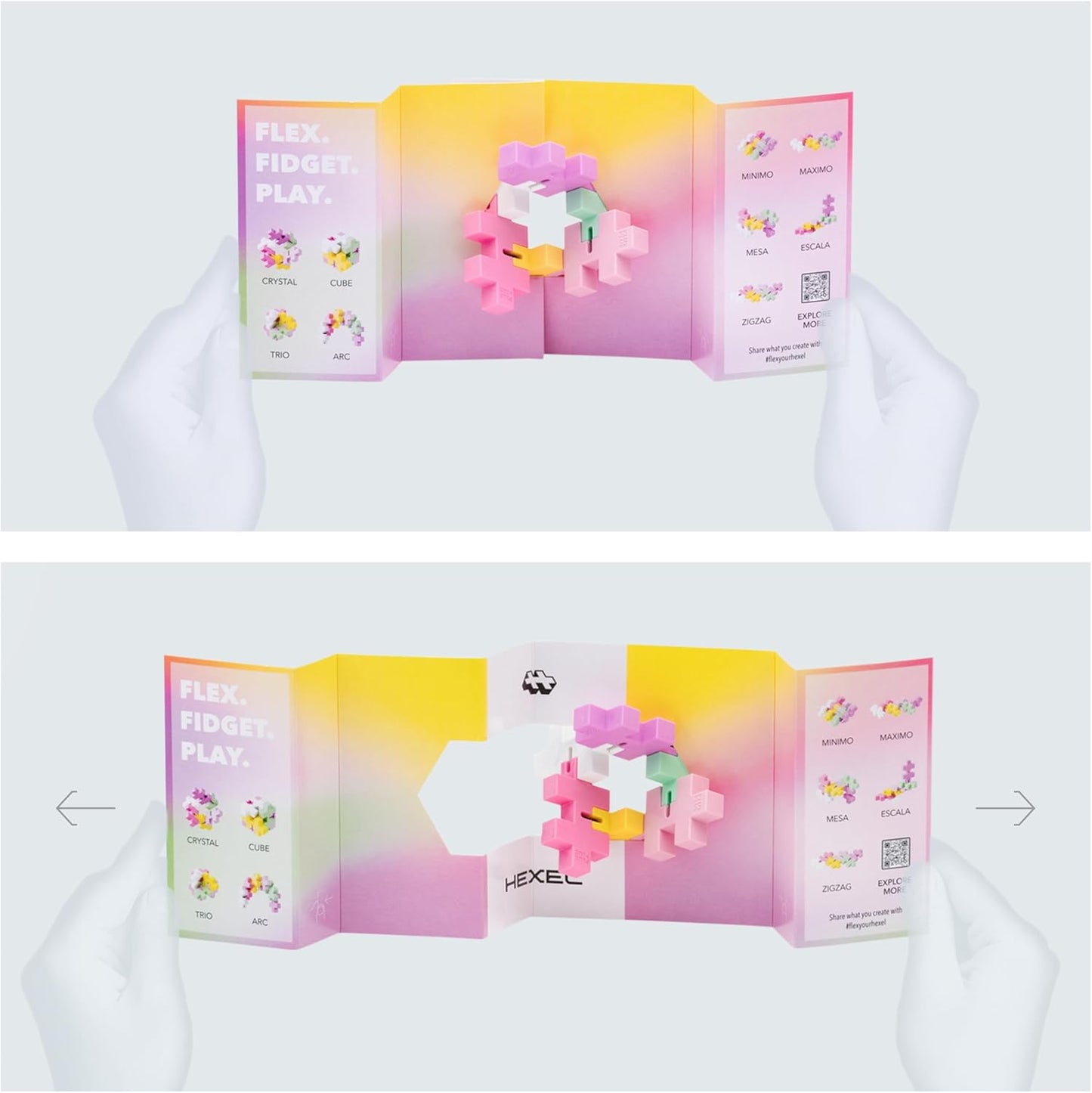 Plus-Plus - HEXEL Bubblegum - Fidget Sensory Puzzle Toy - Travel Friendly, Quiet Stress and Anxiety