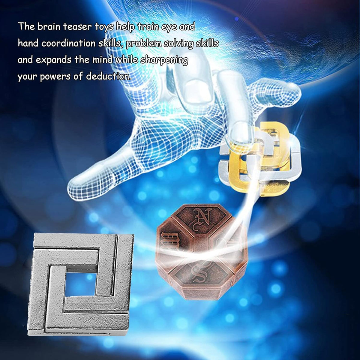 28 pcs IQ Test Puzzle Metal Wire Puzzles Mind Game Educational Toys High Difficulty Brain Teaser