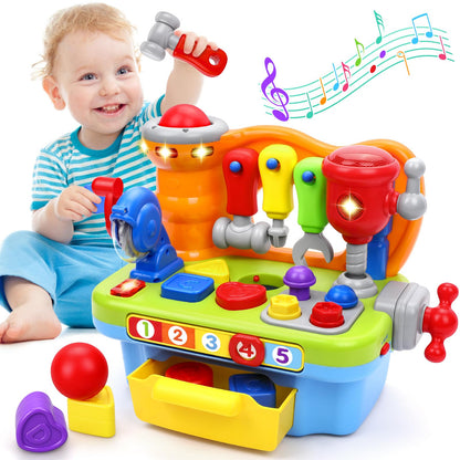 Toys for 1 Year Old Boy, Musical Toy Tool Bench, 1 2 3 Years old Boy Gifts