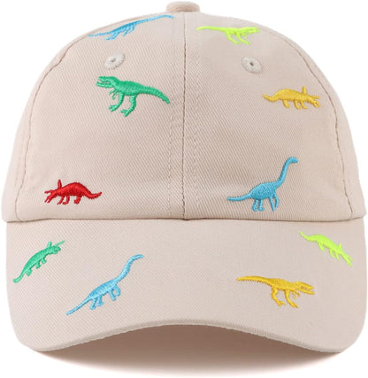 JANGANNSA Dinosaur Boys Girls Caps Embroidery Baby Baseball Caps Cotton Infant Toddler Kids Hat