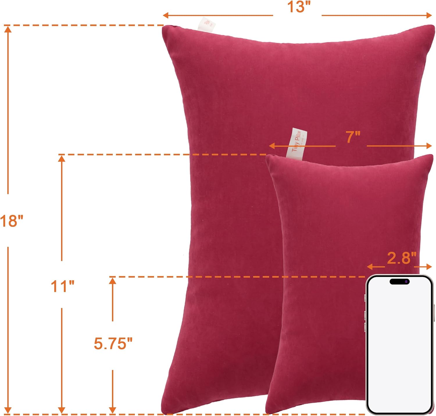 NTBAY Tiny Pillows, Down Alternative 7"x11" Microfiber Mini Pillow for Travel, Pets, Soft Machine