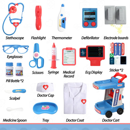 Liberry Toddlers Doctor Kit Toy for Girls Boys Ages 2 3 4 5, Blue