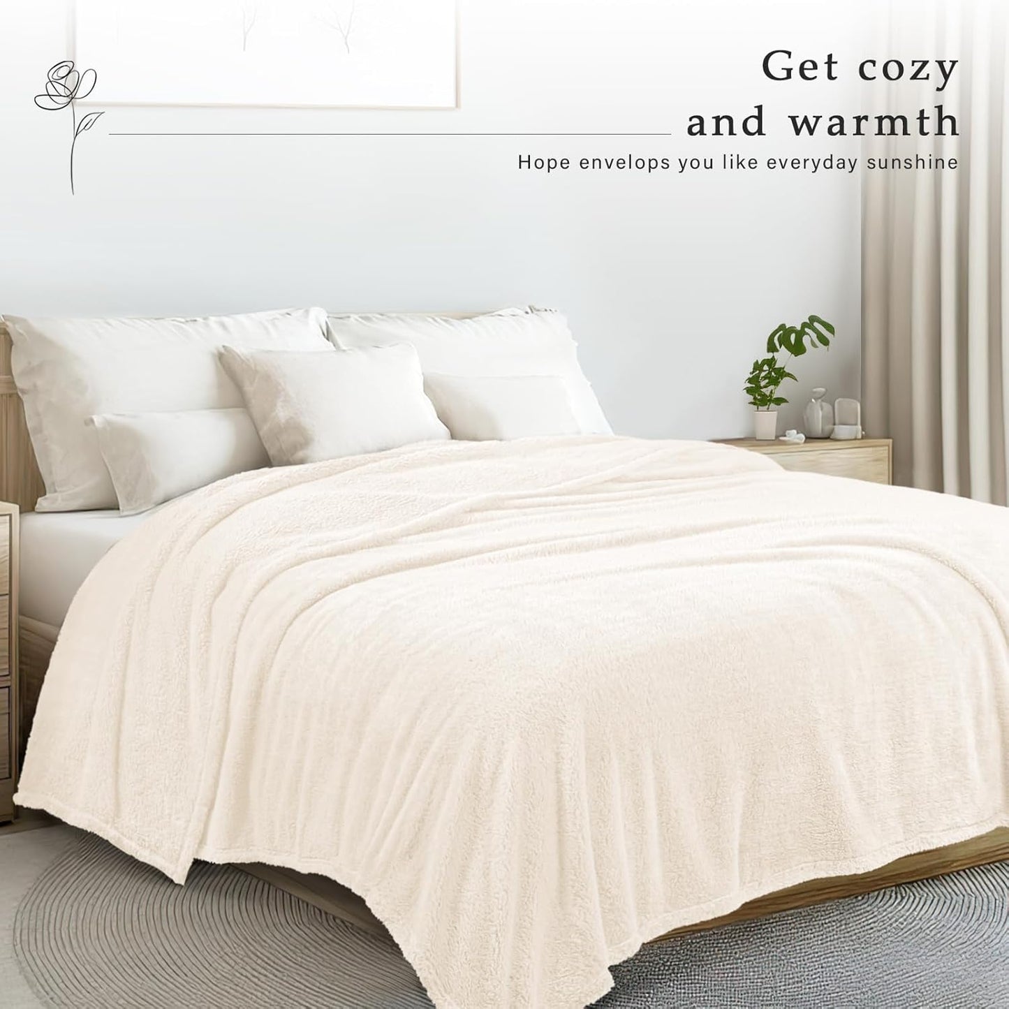 Exclusivo Mezcla King Size Flannel Fleece Blanket, Super Soft Velvet Plush Bed Blanket, Fuzzy Cozy