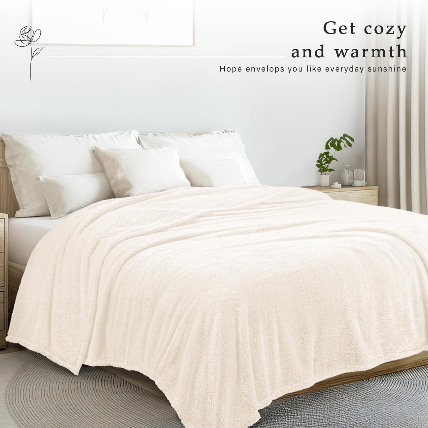 Exclusivo Mezcla King Size Flannel Fleece Blanket, Super Soft Velvet Plush Bed Blanket, Fuzzy Cozy