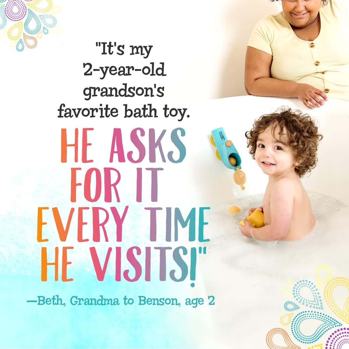 Fill N' Splash Submarine Bath Toys - Toddler Bath Tub Toys for Boys & Girls - Ages 1-5