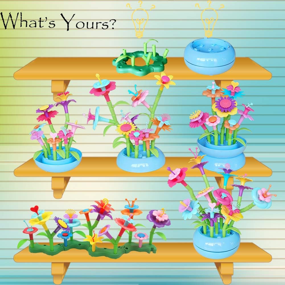 BIRANCO. Flower Garden Building Set - Grow up! Fun Stacking Toys for Toddlers and Kids Age 3-6 Year