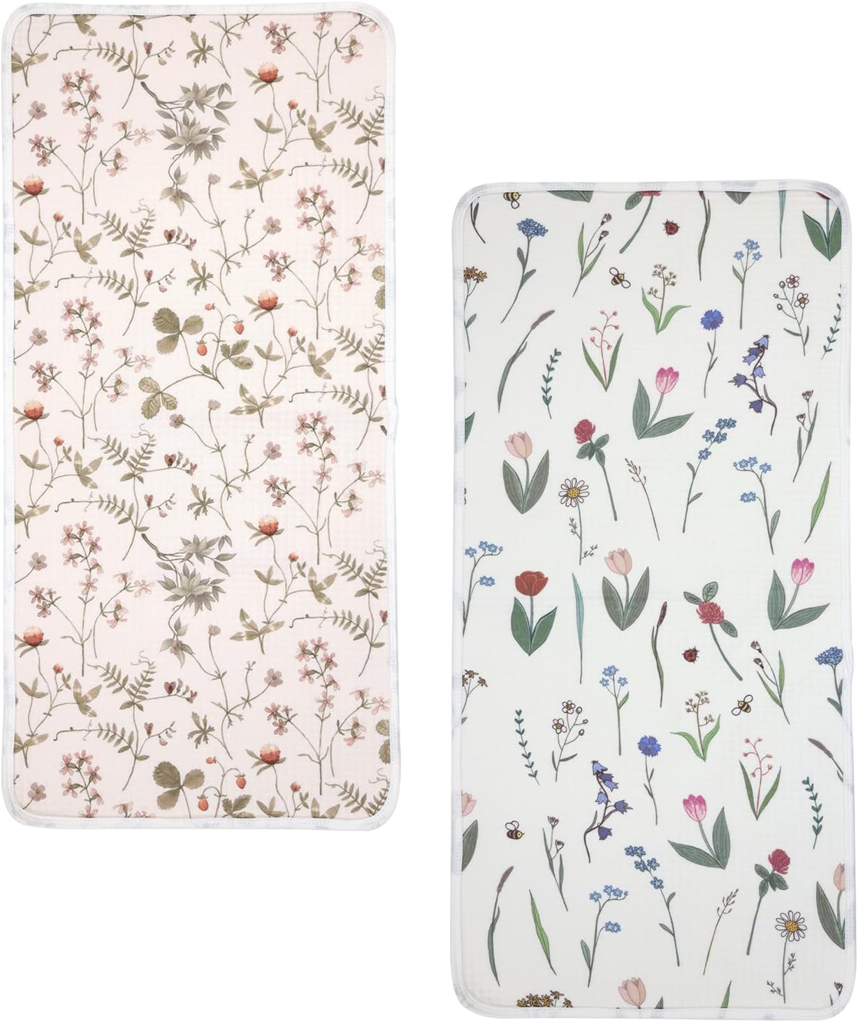 haakaa Waterproof Changing Pad Liners, 100% Cotton, Soft & Breathable (2pcs, 13" x 27.5" Honey
