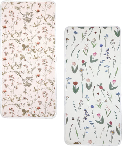 haakaa Waterproof Changing Pad Liners, 100% Cotton, Soft & Breathable (2pcs, 13" x 27.5" Honey