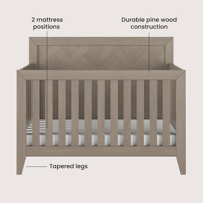 Child Craft Kieran 4-in-1 Convertible Crib, Baby Crib Converts to Day Bed, Toddler Bed and Full