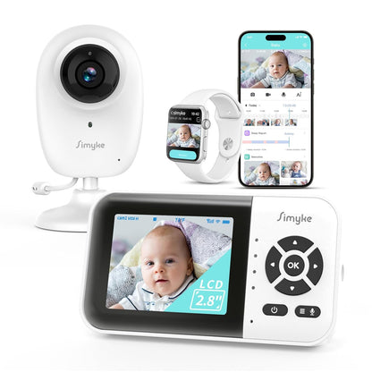 Smart Video Baby Monitor with Camera and Audio,Dual Mode,WiFi On/Off Switch,2.8inch