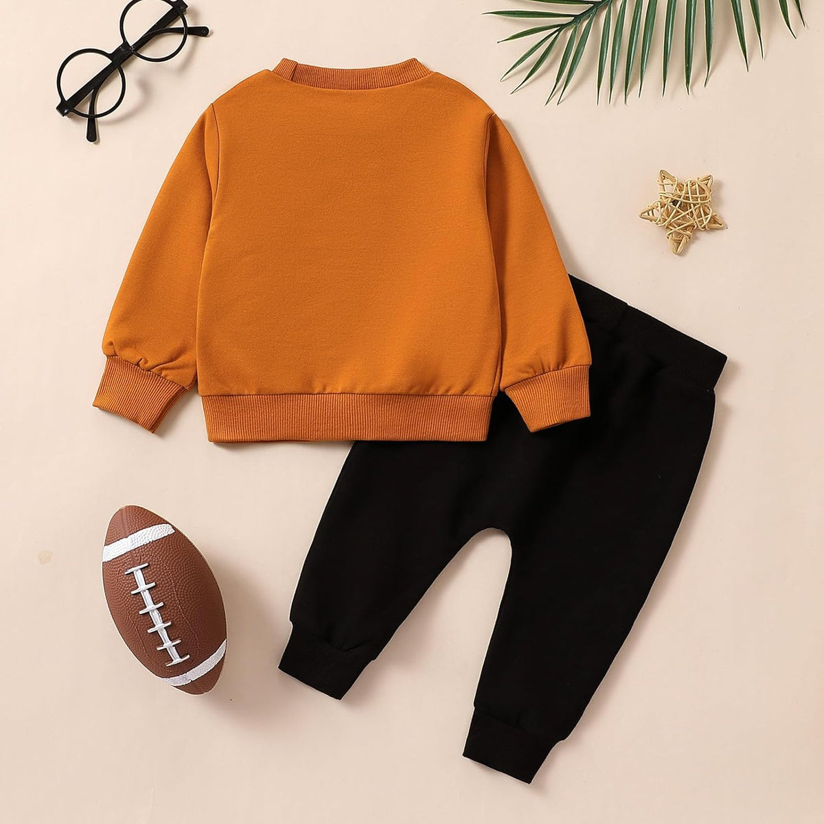 Baby Boy Clothes Fall 6 12 18 24 Months Football Long Sleeve Pullover Tops & Pant Sets Toddler