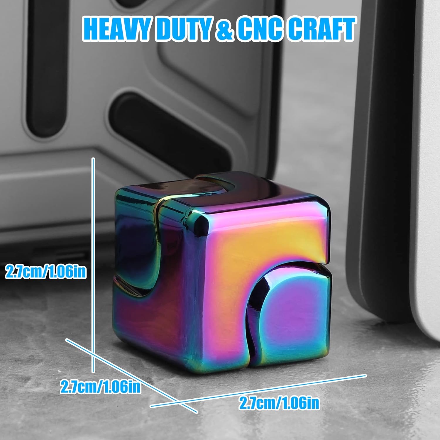 Infinity Gear Fidget Cube Spinner for Kid Adult, Transformable Spinning Top Metallic Fidget Toys