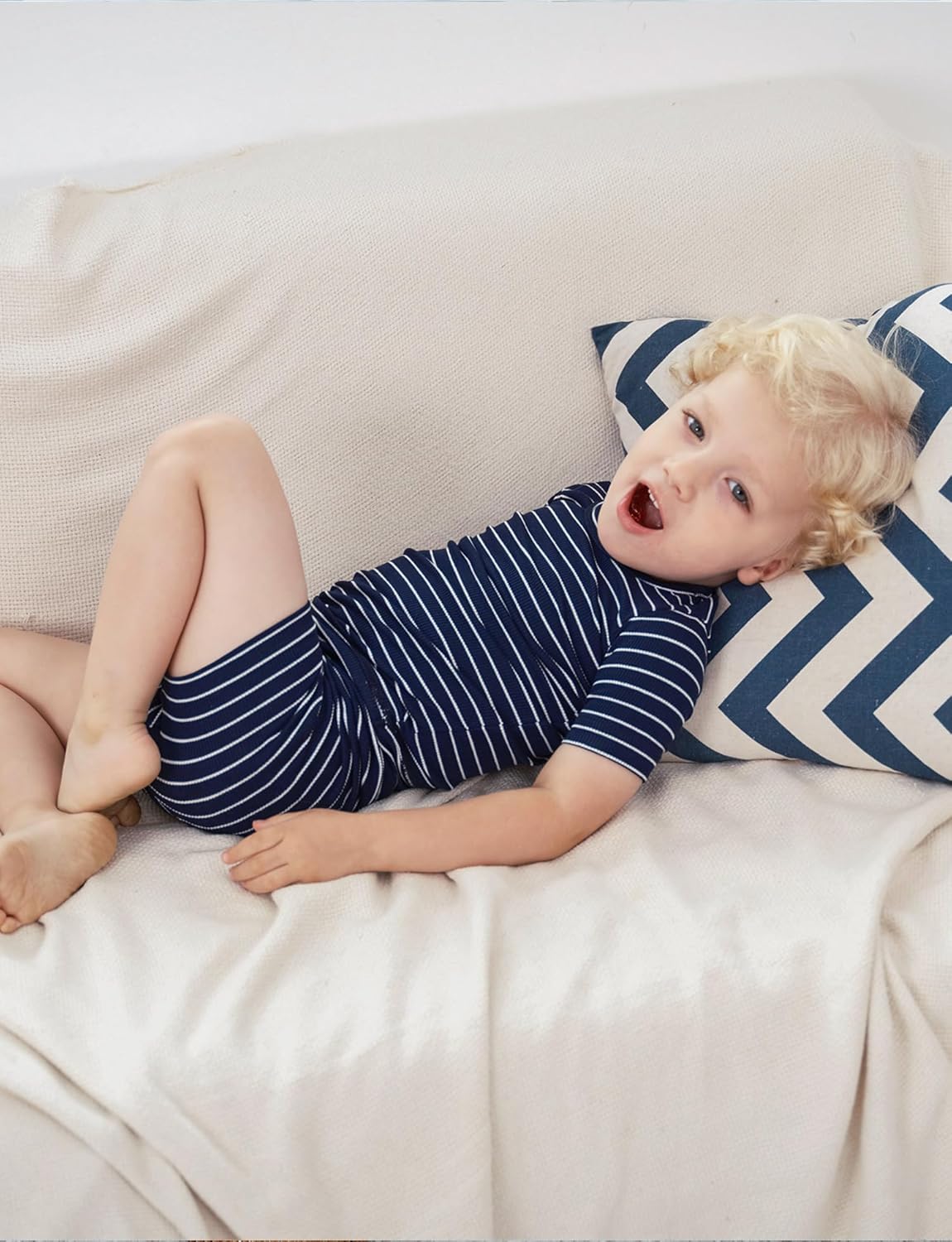 AVAUMA Stripe Pattern Baby Boys Girls Pajama Set Kids Toddler Snug fit Ribbed Sleepwear pjs for