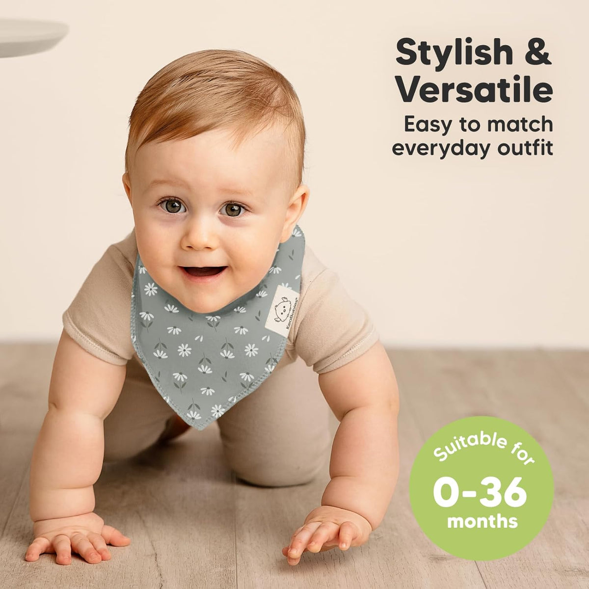 8-Pack Organic Baby Bandana Bibs for Girls - Super Absorbent Triangle Baby Bibs for Drooling and