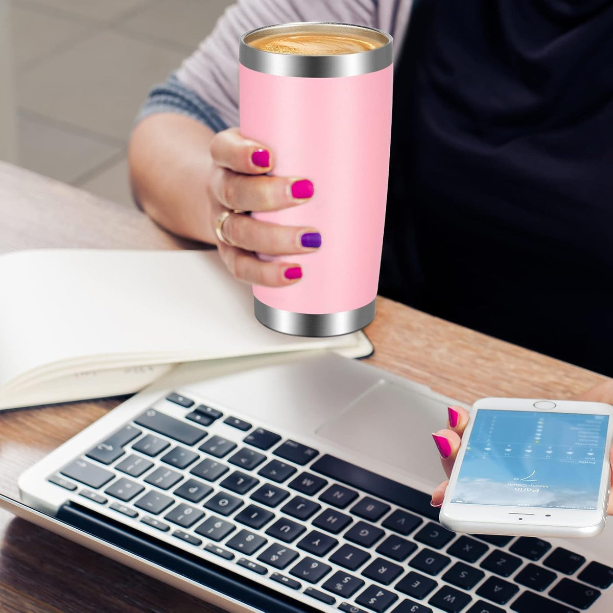 VEGOND 20oz Tumbler with Lid and Straw Stainless Steel Tumbler Cup Bulk Vacuum Insulated Double