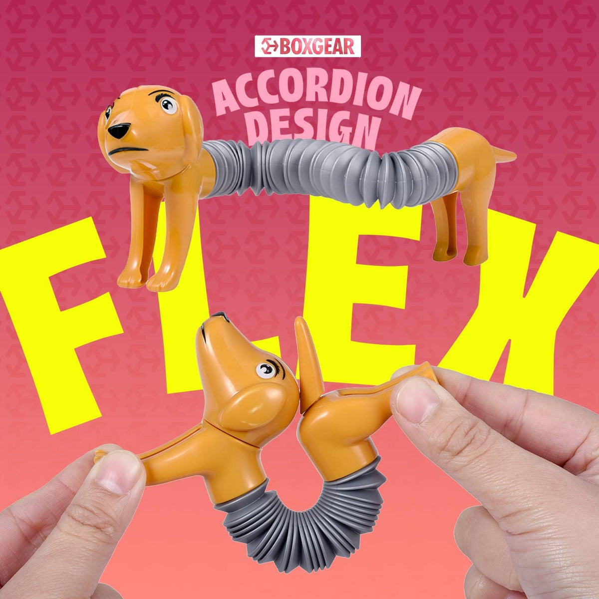 Boxgear 5-Pack Pop Tubes Mixed Animal Fidget Toys – Sensory Tubes for Toddlers – Cute Animal