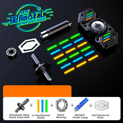 Fidget Spinner, Colorful Glow in The Dark, High Speed and Silence, Cool Metal Mechanical Gear Shape