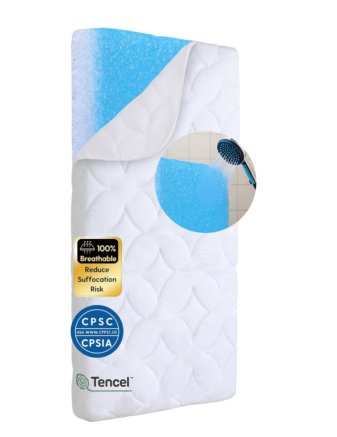 BABELIO Crib Mattress Ultra-Breathable 100% Washable Core Dual Sided Baby Toddler Mattress with
