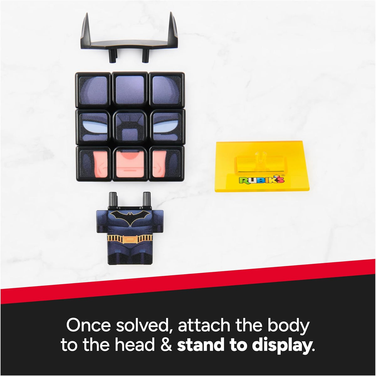 Rubik’s Cube Batman Cuber, Problem-Solving Challenging Brain Teaser Collectible Batman Fidget Toy